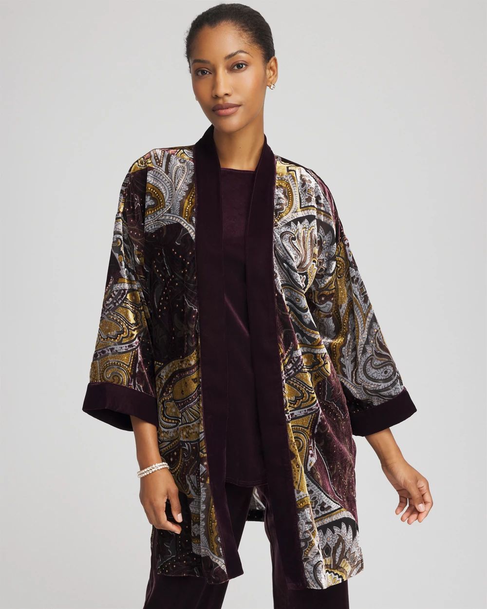 Travelers™ Collection Velvet Burnout Kimono | Chico's